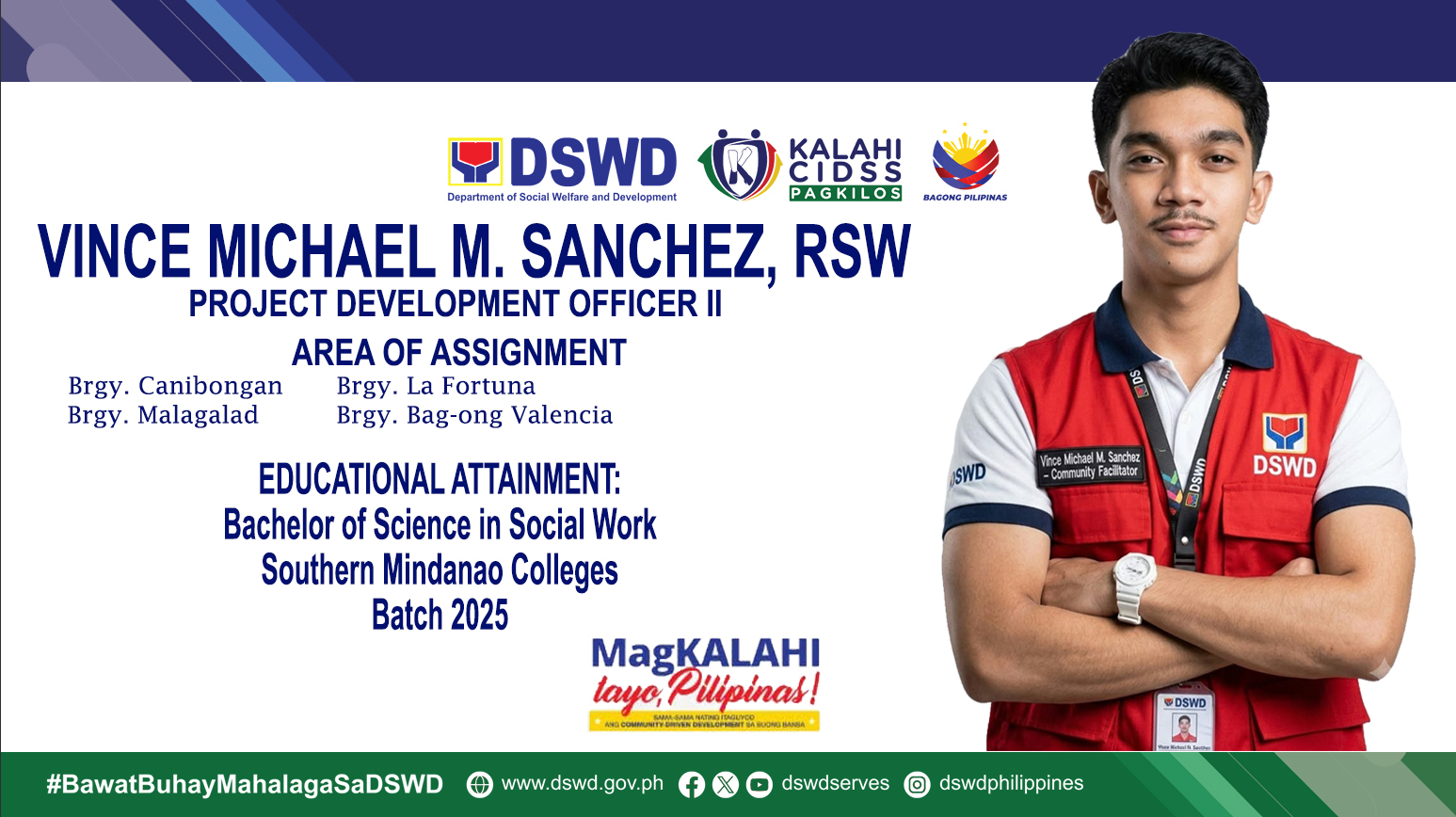 Vince Michael M. Sanchez, RSW, Project Development Officer II