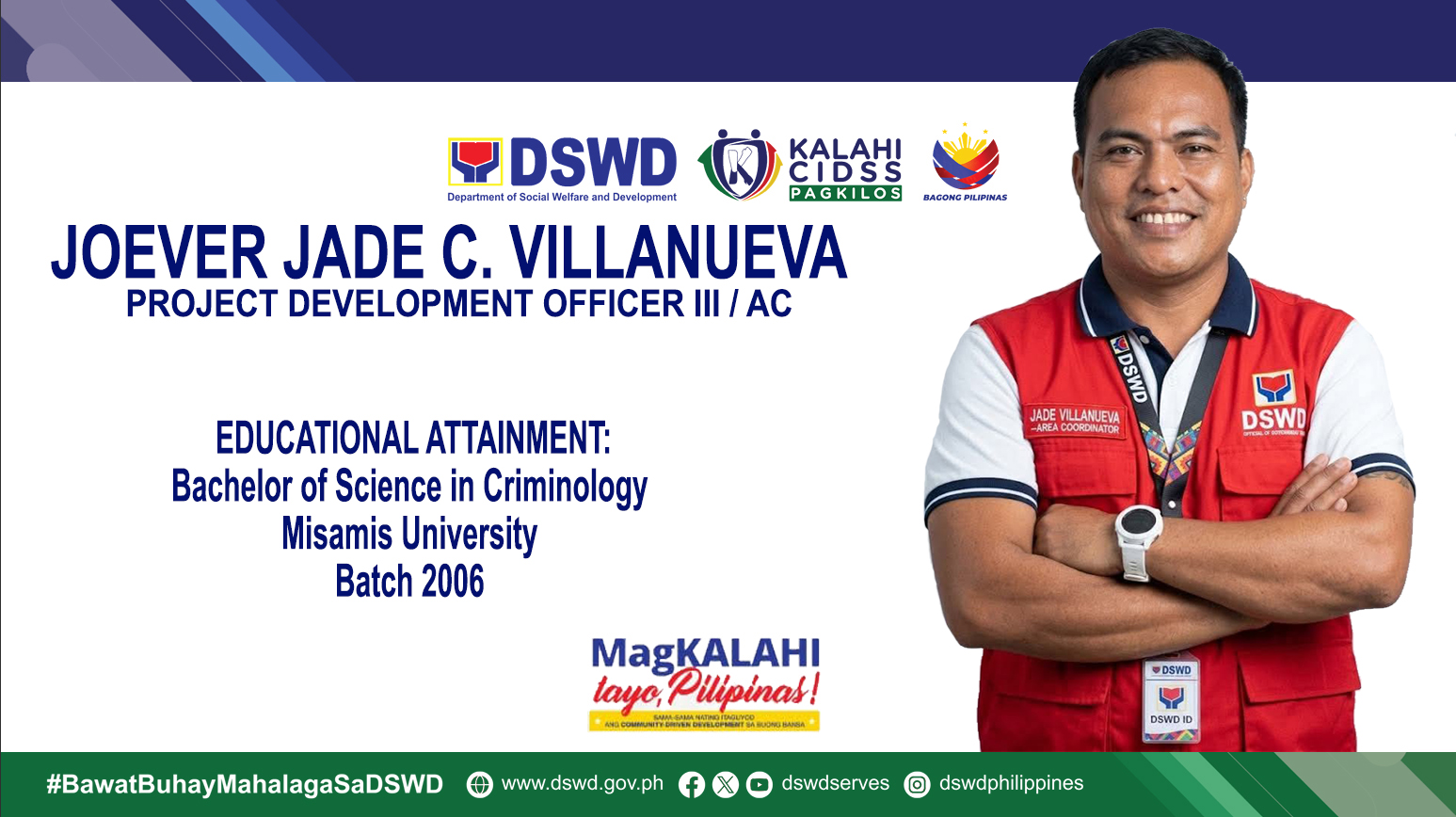 Joever Jade C. Villanueva, Project Development Officer III / Area Coordinator