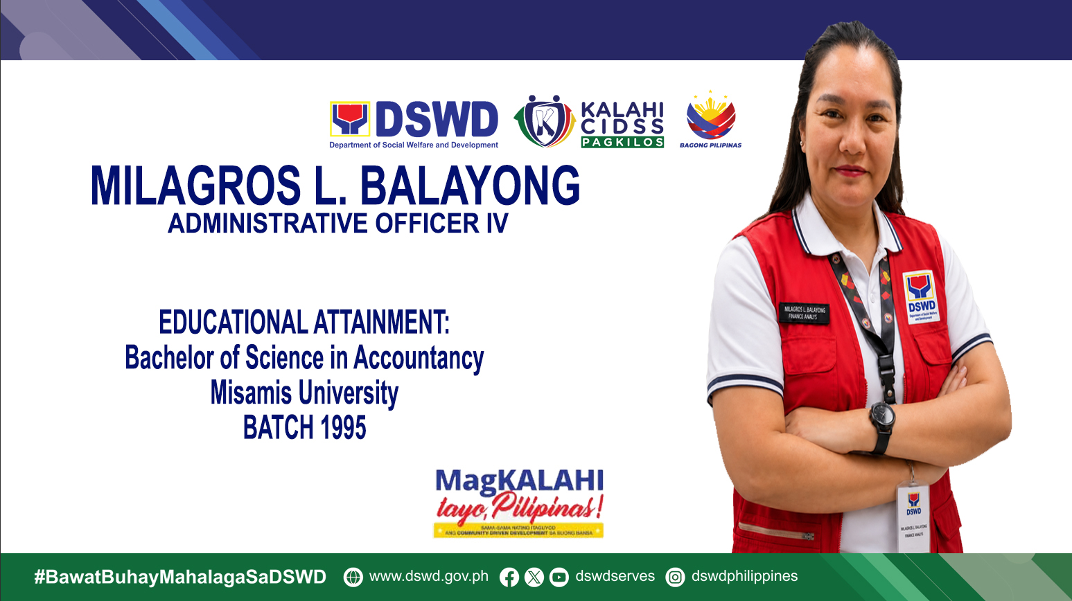 Milagros L. Balayong, Administrative Officer IV