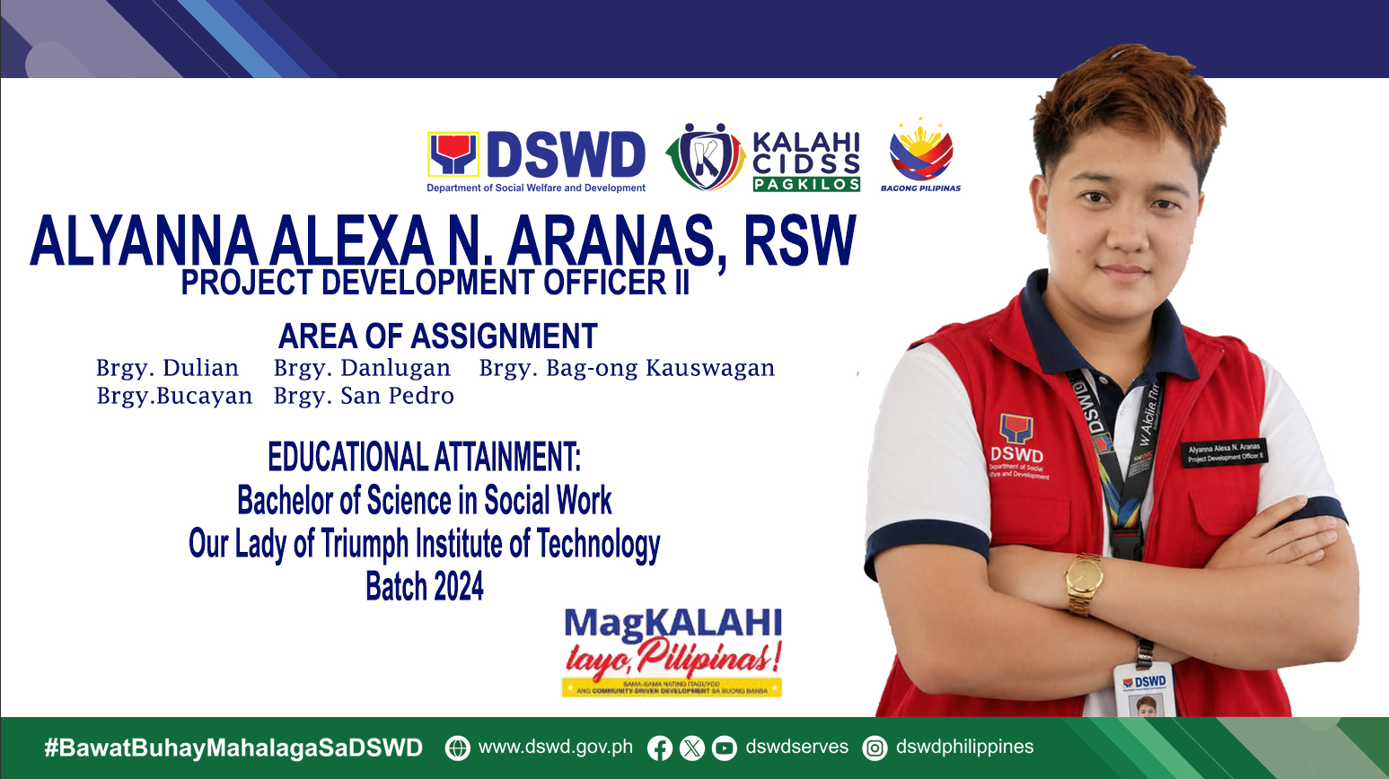 Alyanna Alexa N. Aranas, RSW, Project Development Officer II
