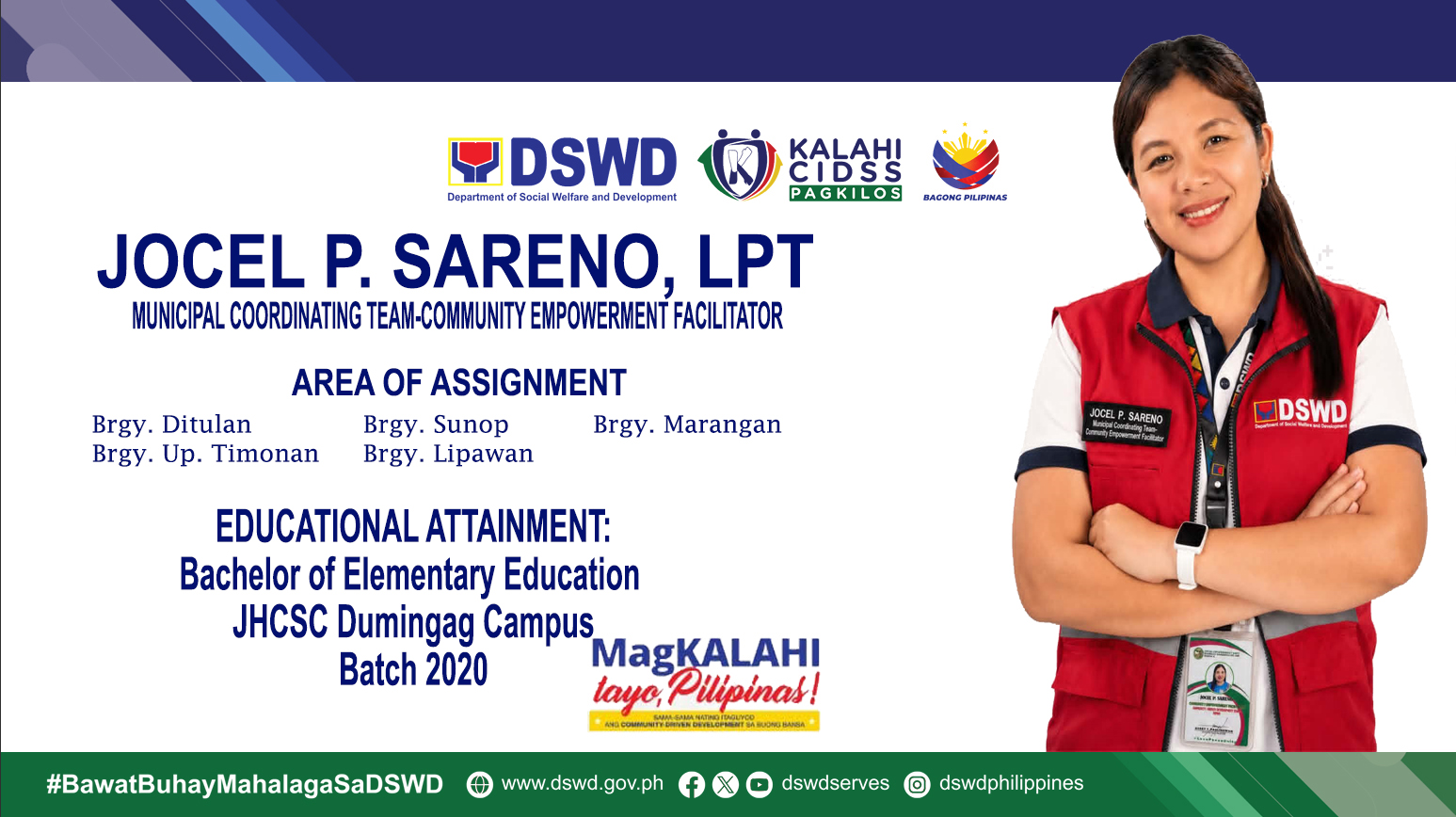 Jocel P. Sareño, LPT, Community Empowerment Facilitator