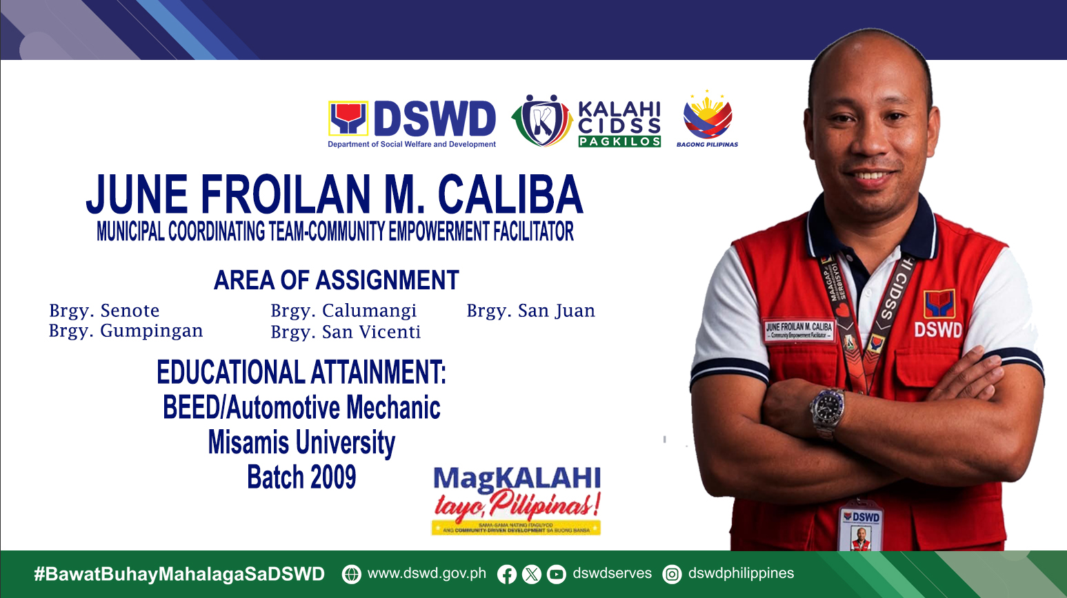 June Froilan M. Caliba, Community Empowerment Facilitator