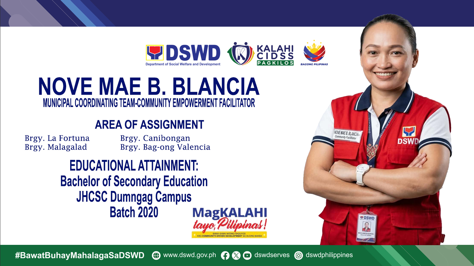 Nove Mae B. Blancia, Community Empowerment Facilitator